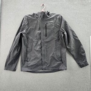 Paradox Men Jacket L Gray Nylon Polyurethane Activewear Zipper Logo